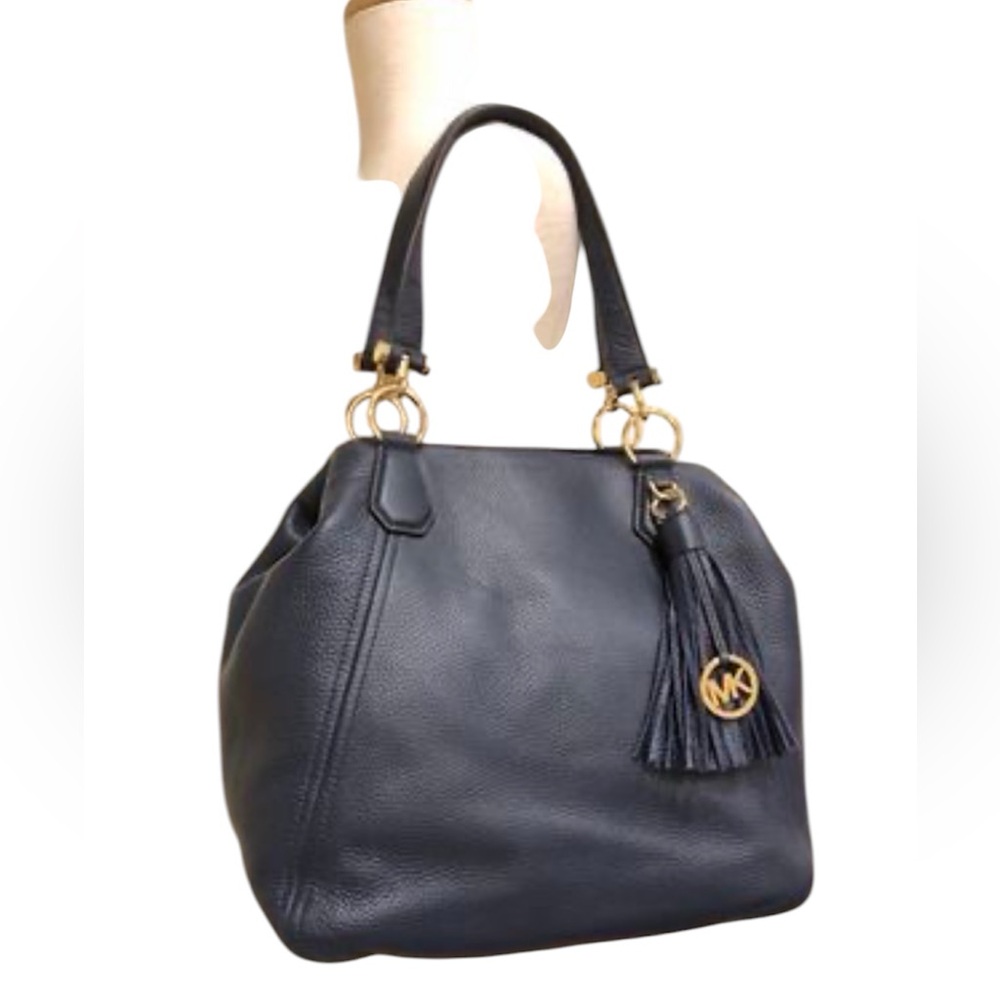 Michael Kors "Frances" Large Leather Grab Bag black